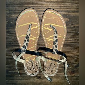 Sam & Libby-Animal Print T-Strap Sandals